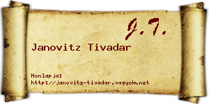 Janovitz Tivadar névjegykártya